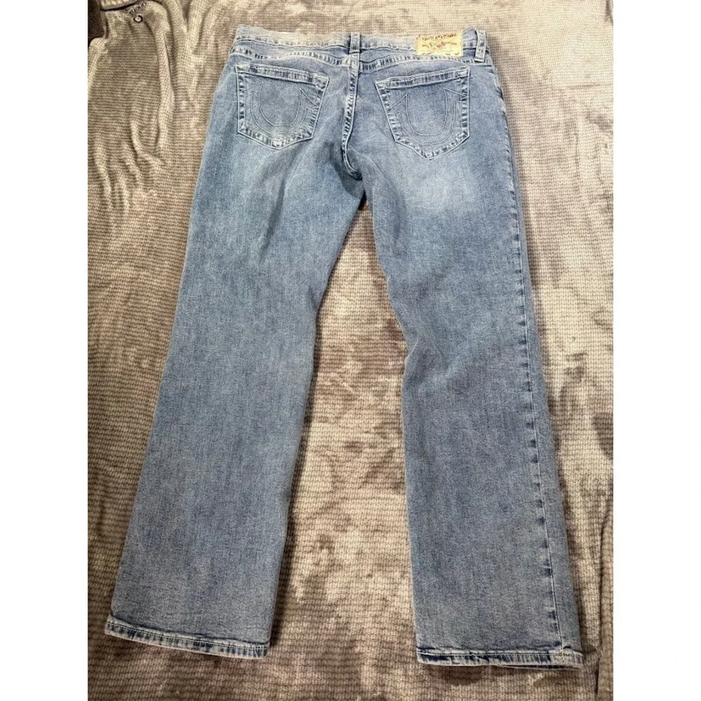 True Religion‎ Ricky Relaxed Straight No FlapJeans Light Wash Blue Mens 38x31